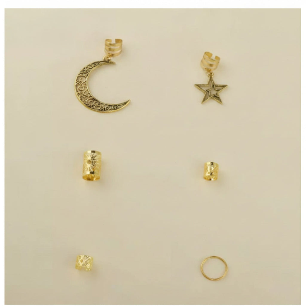 Celestial Gold Hair Clip Charm Set Gold