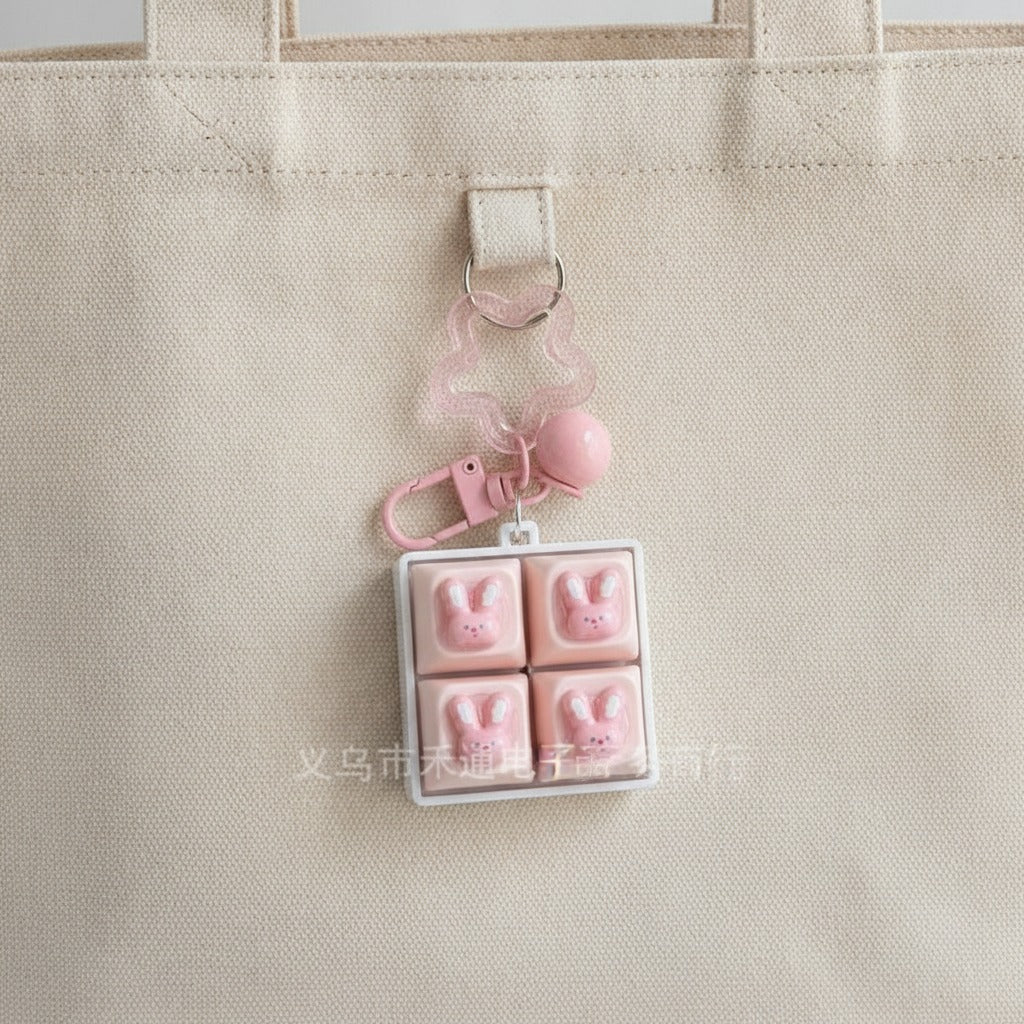 Cute Critter Keychain Set - Pink Bunny