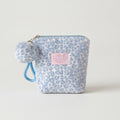 Fuzzy Leopard Zip Pouch - Blue