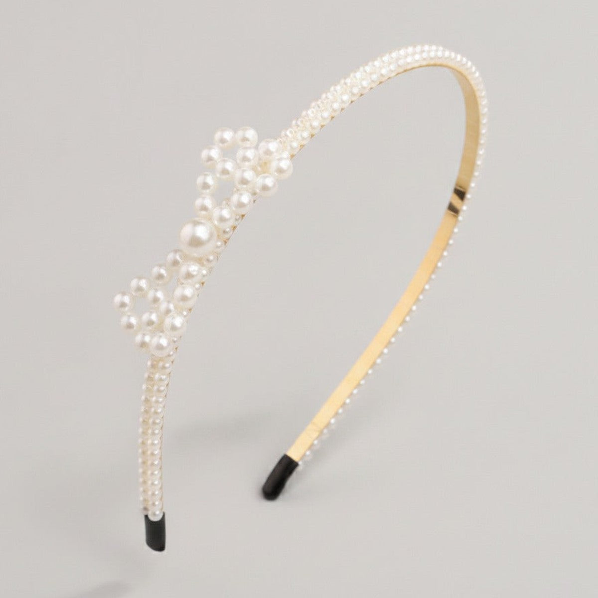Double Pearl Bow Headband - Pearl Ivory