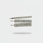 Sparkly Silver Hair Clip Set Silver Round Crystal