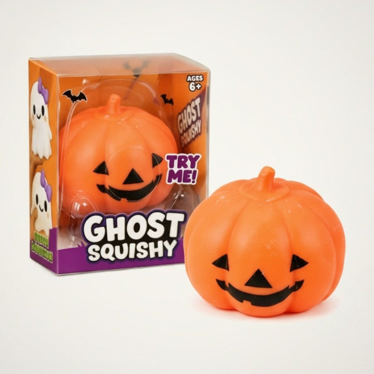 Ghost Squishy Halloween Pumpkin Stress Toy – novelty & toys (view 1)