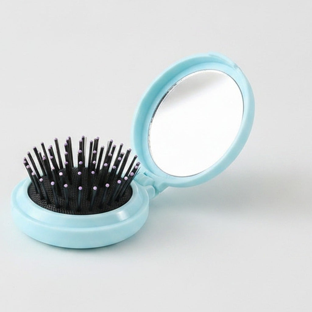 Cute Bear Compact Mirror & Folding Hair Brush – Korean beauty tool (view 1)