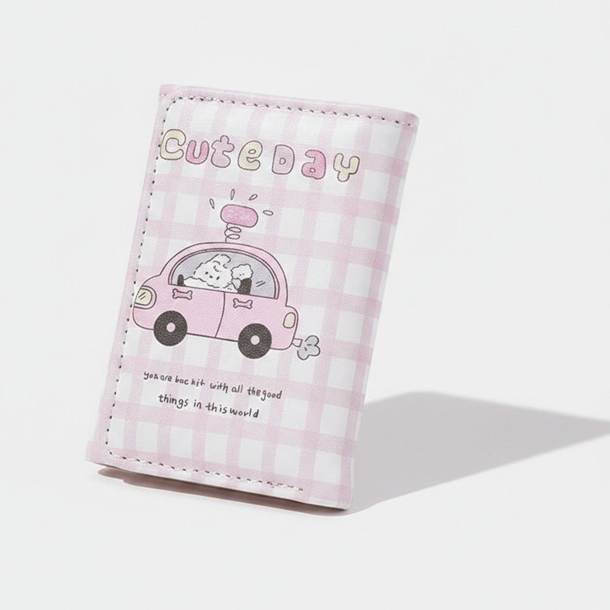 Pink Gingham Cute Day Card Holder Wallet – bags & wallets (view 1)