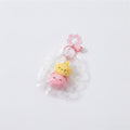 Stacked Squishy Charm Keychain - Yellow & Pink
