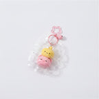 Stacked Squishy Charm Keychain - Yellow & Pink