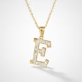 Sparkle Initial Letter Necklace - Gold E