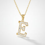 Sparkle Initial Letter Necklace - Gold E
