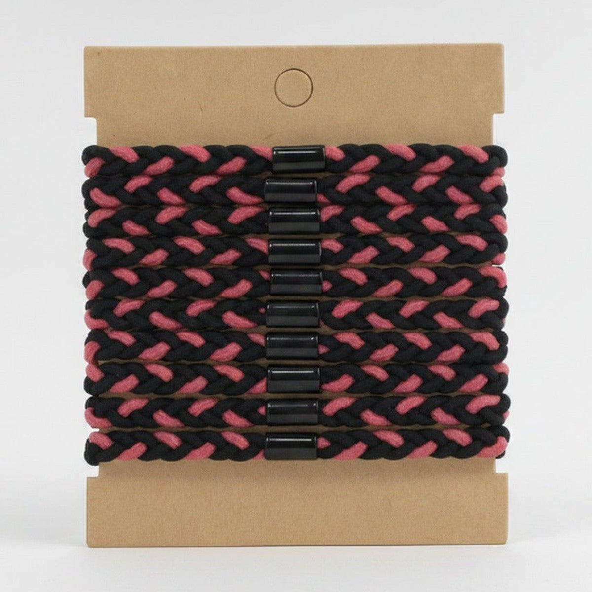 Braided Hair Clips Black Pink Set – hair accessories
