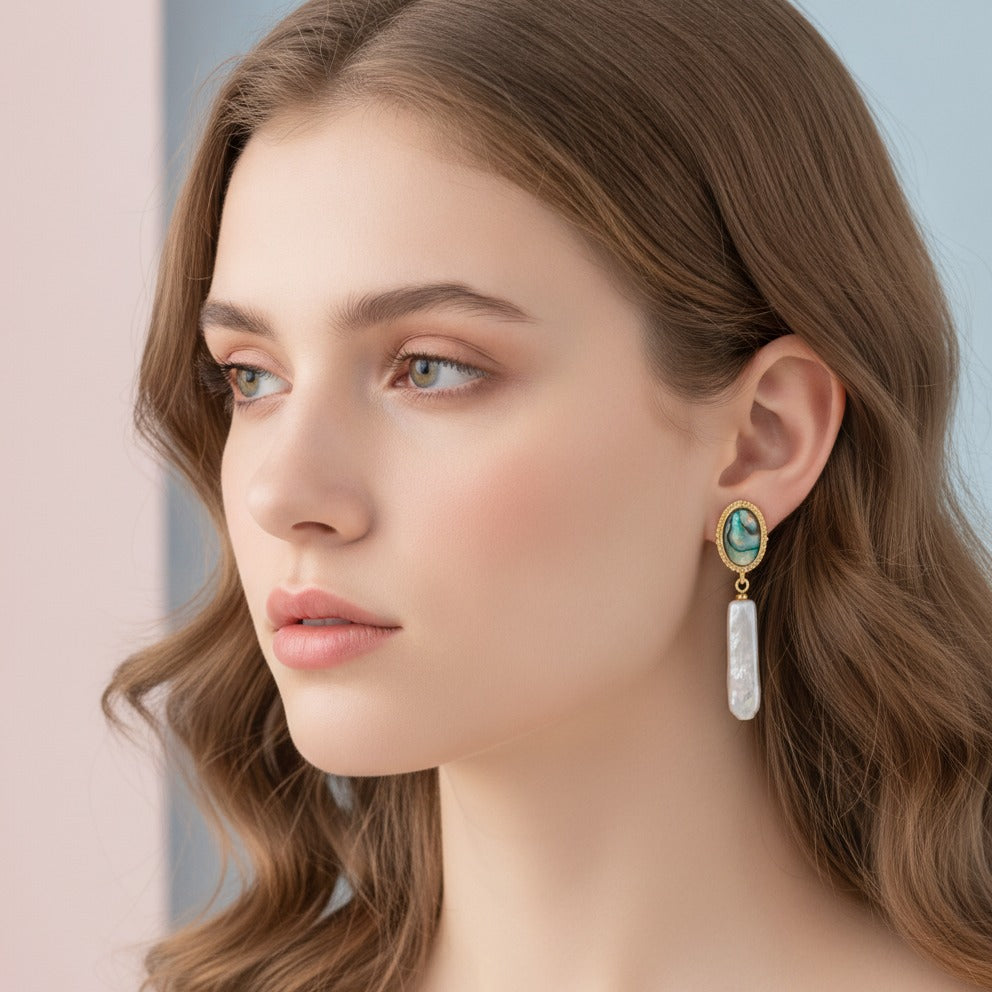 Baroque Pearl Statement Dangles - Silver