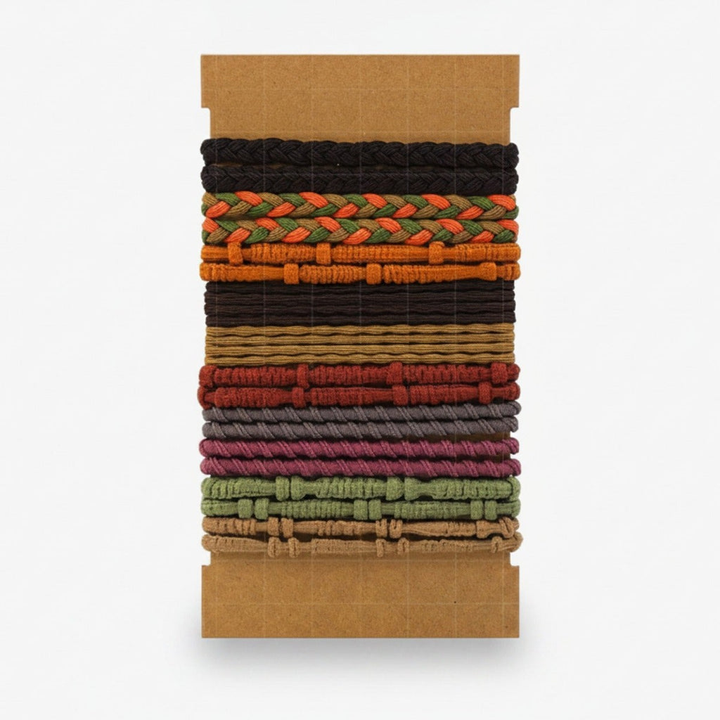 Braided Hair Ties Multi-Color Textured Set – hair accessories (view 1)