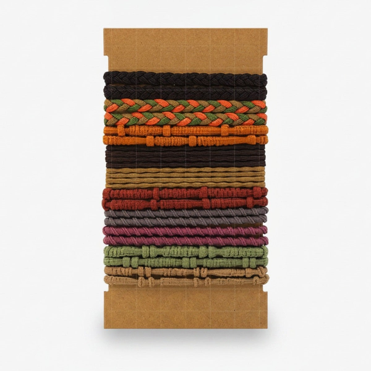 Braided Hair Ties Multi-Color Textured Set – hair accessories (view 1)