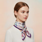Parisian Floral Square Scarf - Lavender Floral
