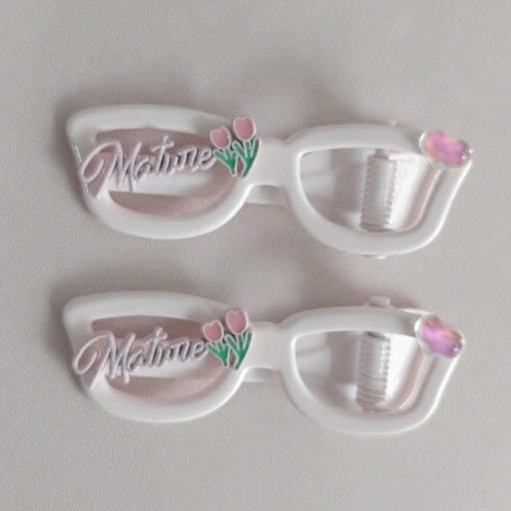 Flower Charm Pearl Pink Hair Clips Set – hair accessories (view 1)
