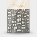 Bow Pearl Heart Nail Art Stickers – Korean nail care (view 1)