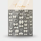Bow Pearl Heart Nail Art Stickers – Korean nail care (view 1)