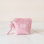 Fuzzy Leopard Zip Pouch - Light Pink