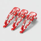 Teardrop Hair Clips Set - Red Polka Dot – hair accessories (view 1)