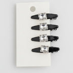 Square Crystal Black Hair Clip Set – hair accessories (view 1)