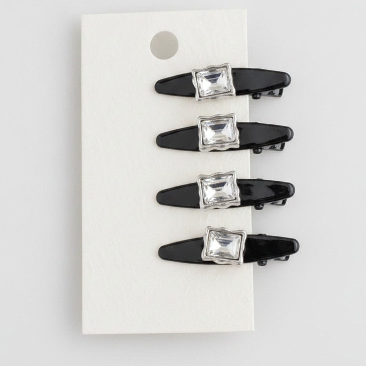 Square Crystal Black Hair Clip Set – hair accessories (view 1)