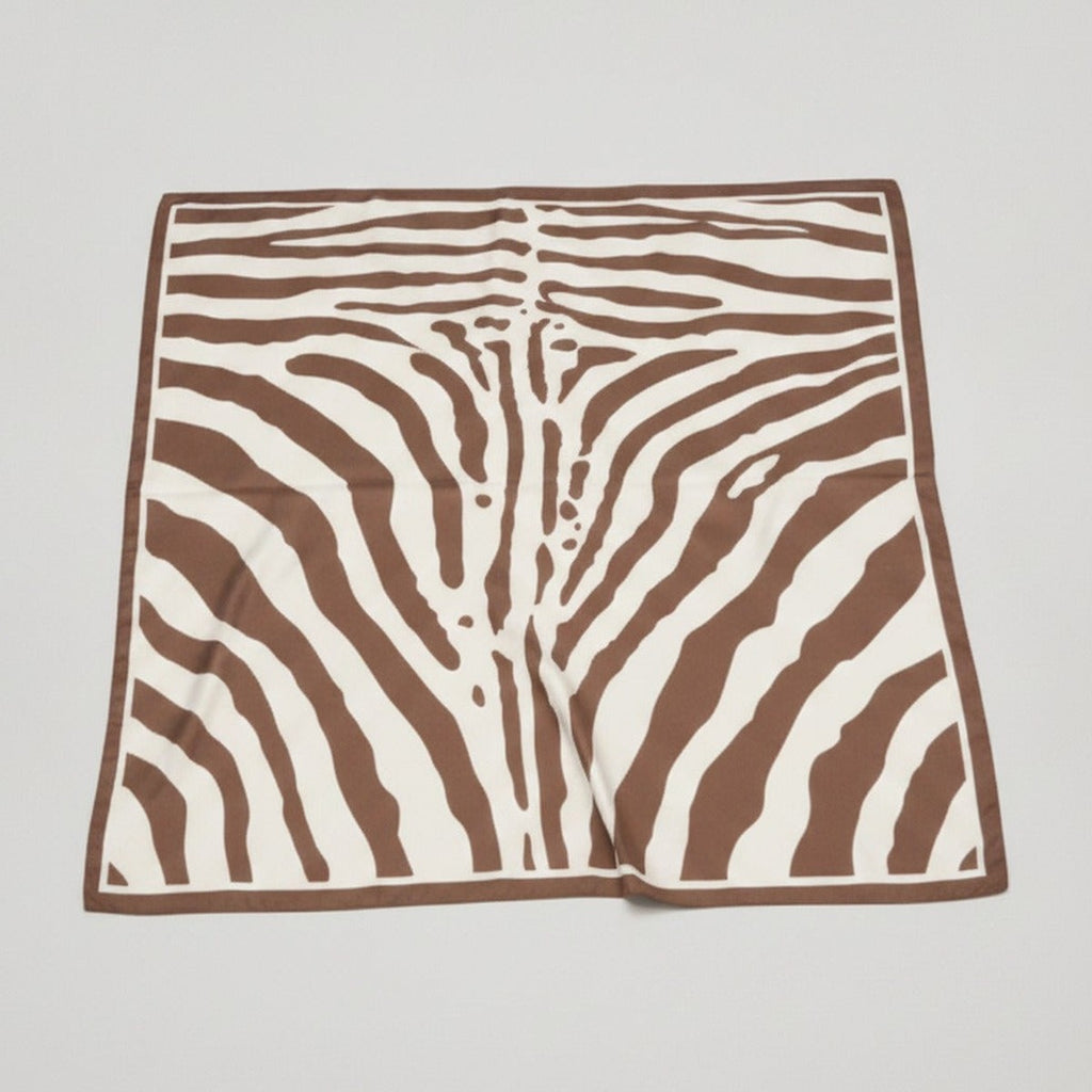 Zebra Print Brown Cream Square Scarf Wrap – scarves & belts (view 1)