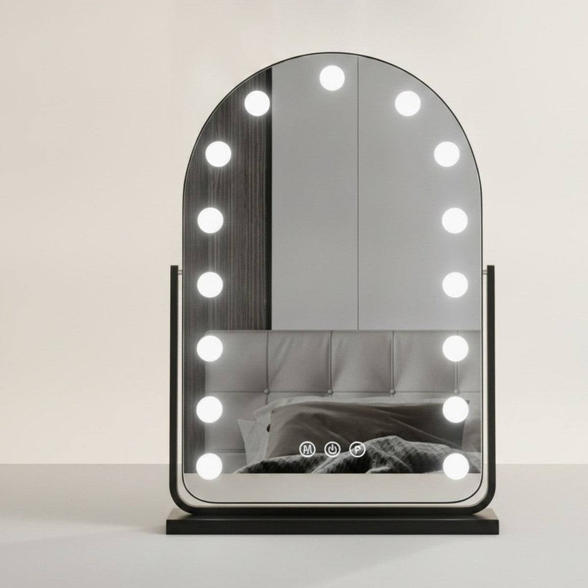 Arched LED Dimmable Vanity Makeup Mirror – Korean beauty tool (view 1)