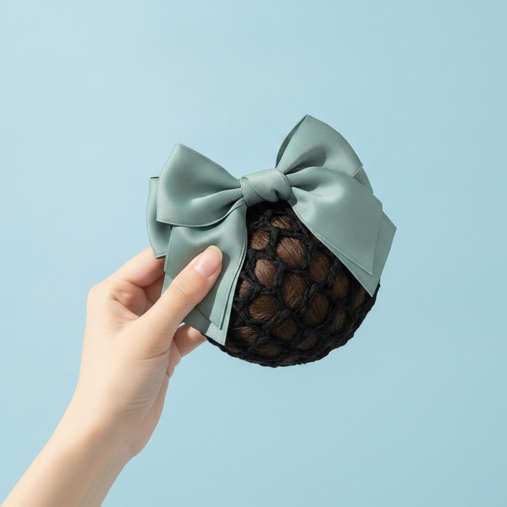 Satin Bow Hair Claw Clip - Sage Green