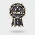 The Worst" Ribbon Enamel Pin - Black & Gold Ribbon – stationery (view 1)