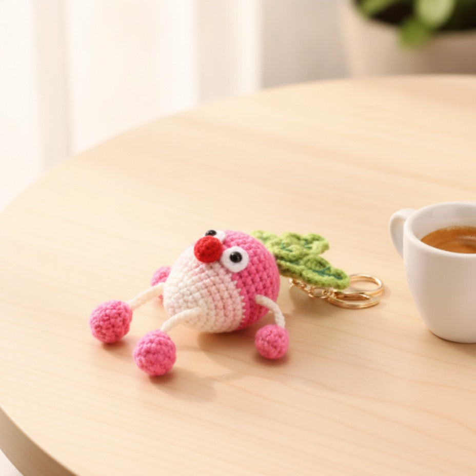 Tiny Bear Crochet Keychain DIY Kit - Carrot Red