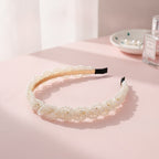 Beaded Padded Headband - Pearl