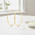 Sleek Oval Hoop Earrings - Gold