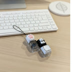 Cute Pup Light-Up Keychain - Black