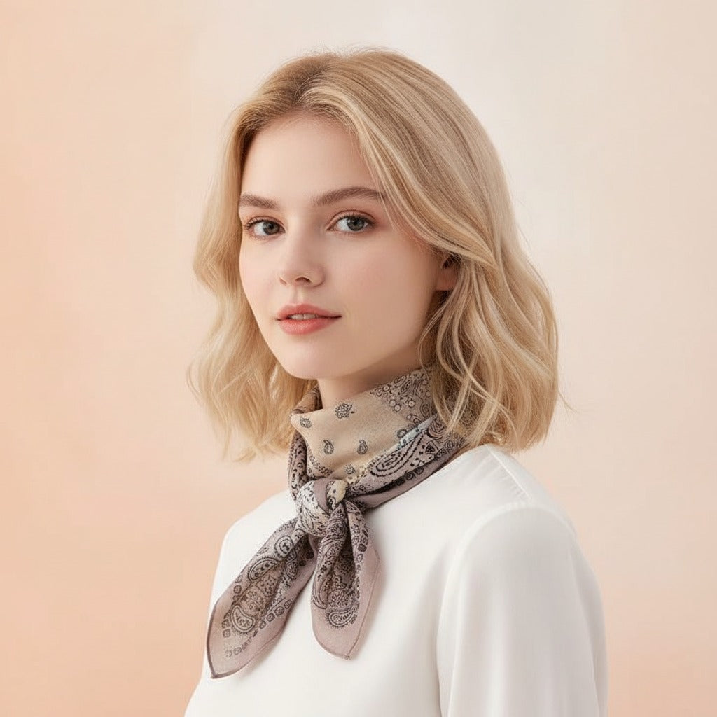 Paisley Bandana Scarf - Mauve