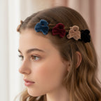 Fuzzy Bear Claw Hair Clip Set Tan