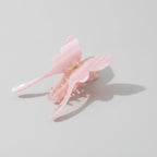Pearl Butterfly Hair Claw Clip - Stripe Pink 14.5cm – hair accessories (view 1)