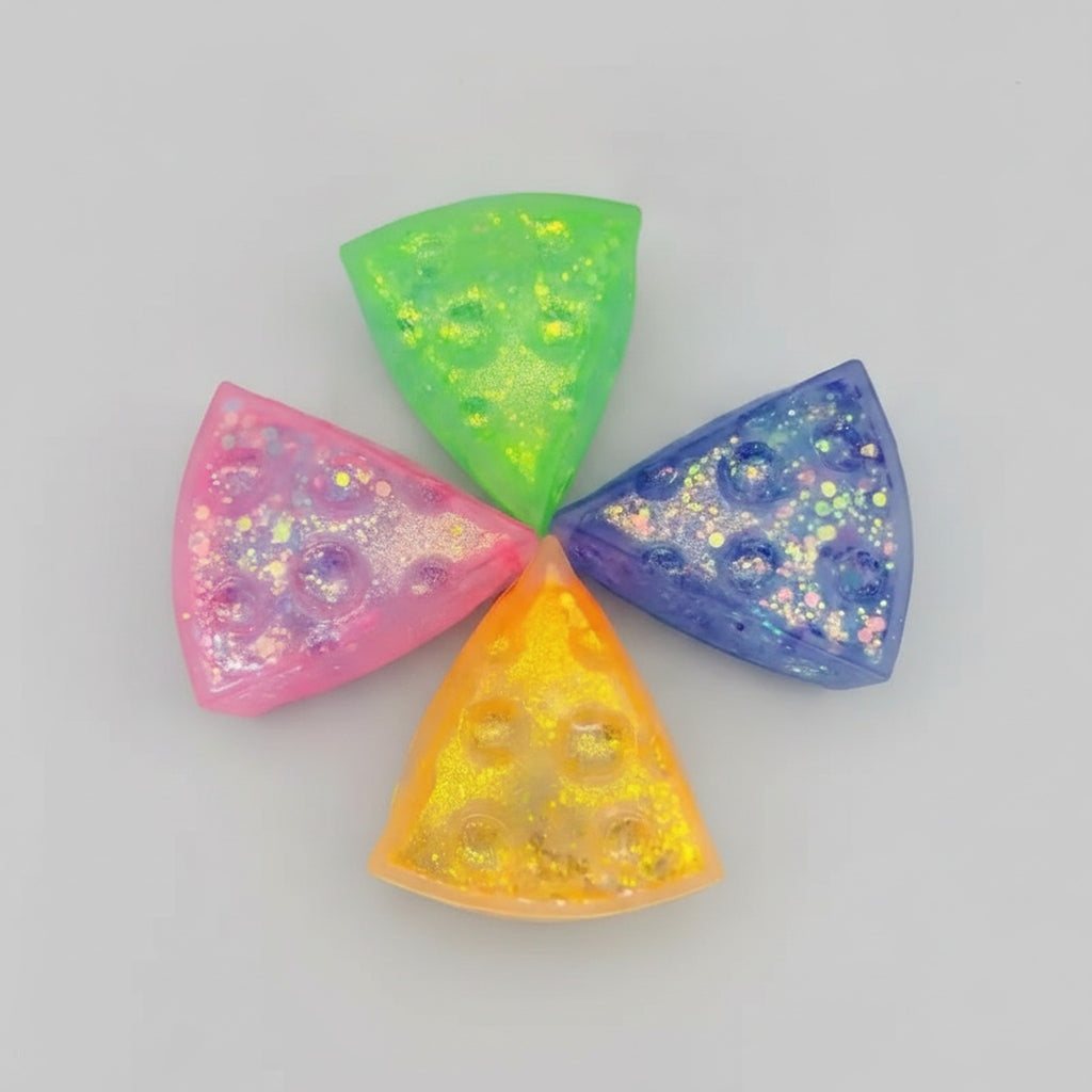 Glitter Triangle Cheese Squishy - Pink