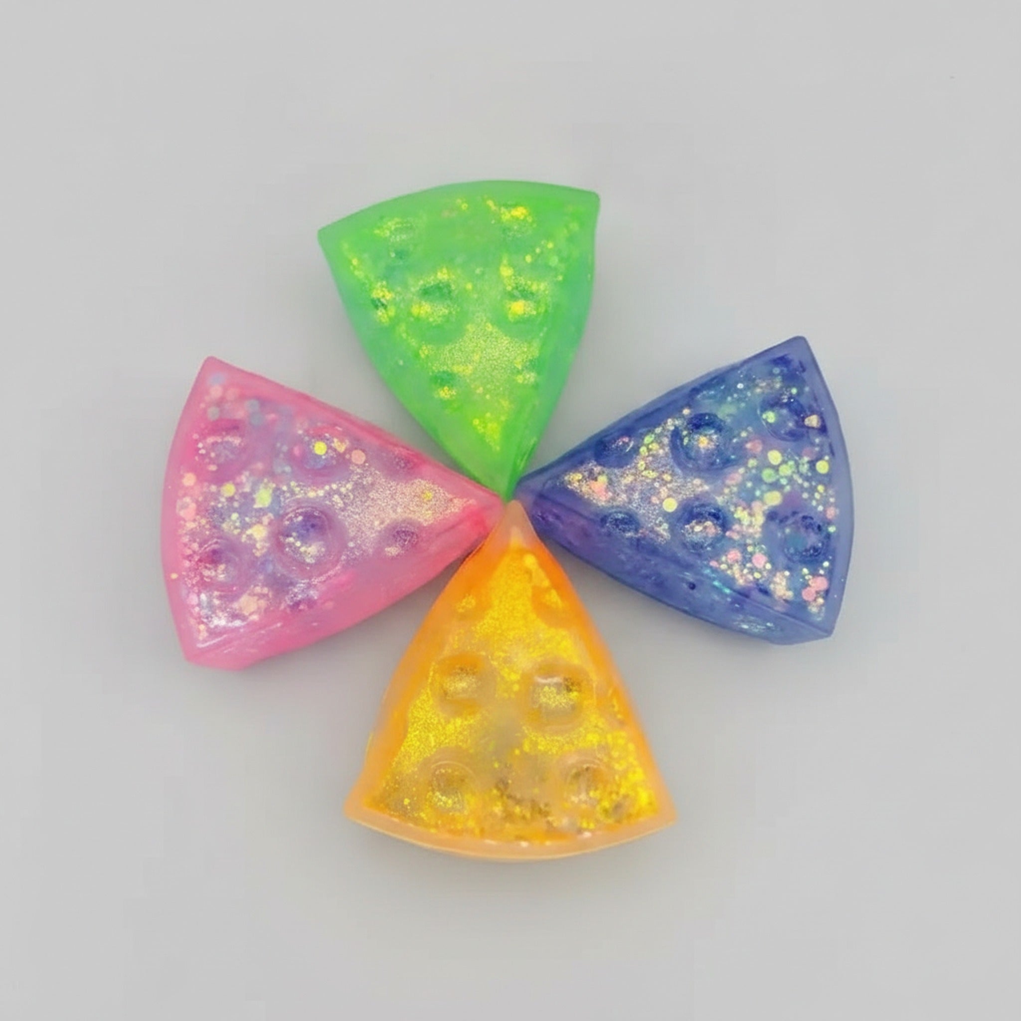 Glitter Triangle Cheese Squishy - Pink