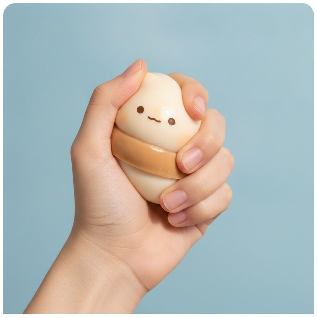 Cute Dumpling Squishy - Toast - squeeze in hand