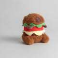 Burger Capybara Plush Keychain - Coffee
