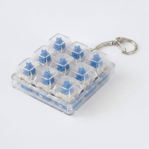 9 Key Fidget Switch Tester Keychain Toy - White
