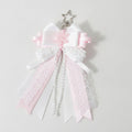 Snowflake Bow Bag Charm - Pink