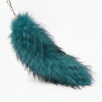 Fluffy Faux Fur Tail Keychain - Peacock Blue