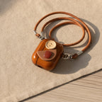Button Detail Earbuds Case - Brown (for AirPods 3)