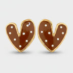 Chocolate Heart Polka Dot Stud Earrings – jewelry (view 1)