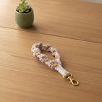 Crochet Daisy Flower Keychain - Lavender