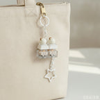 Dumpling Duo Keychain - Milky White