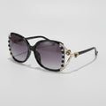 Rhinestone Oval Gradient Sunglasses - Black Frame – eyewear (view 1)
