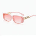 Pink Chunky Chain Rectangle Sunglasses – eyewear (view 1)