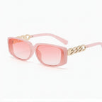 Pink Chunky Chain Rectangle Sunglasses – eyewear (view 1)