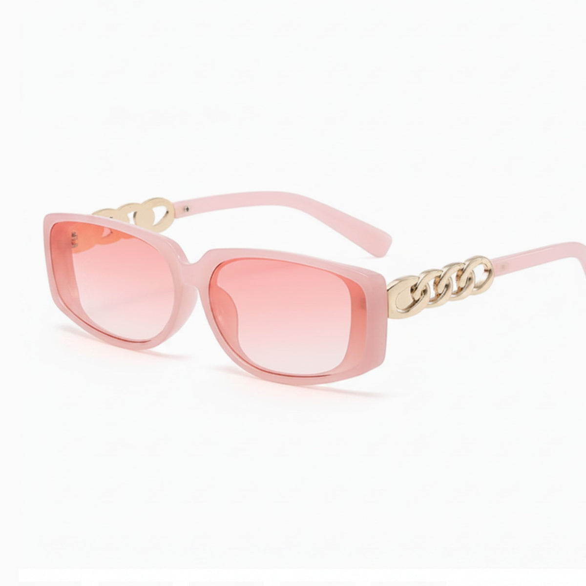 Pink Chunky Chain Rectangle Sunglasses – eyewear (view 1)